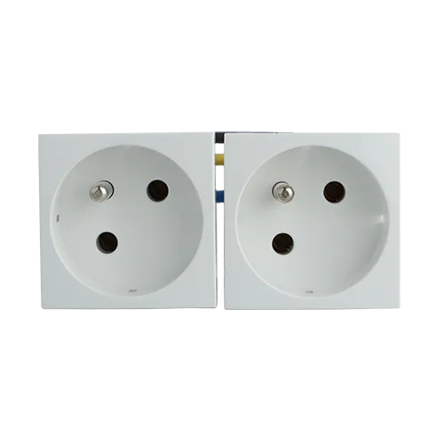 BLOCK TWO EARTH SOCKETS (FRENCH)-4 MOD WHITE