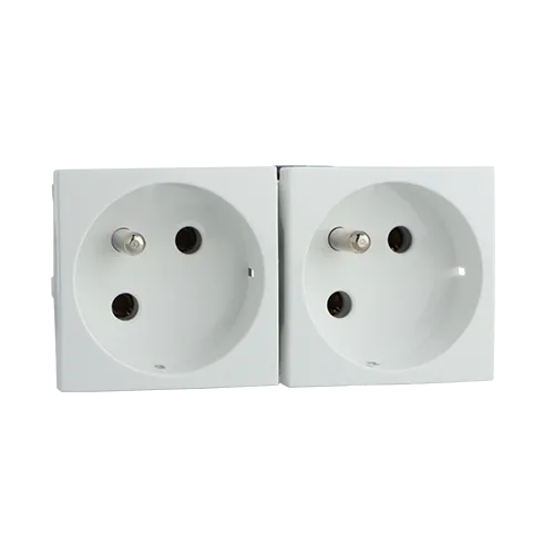 BLOCK TWO EARTH SOCKETS (FRENCH)-4 MOD WHITE