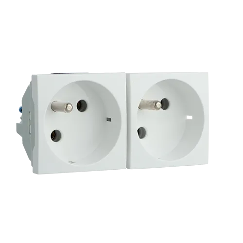BLOCK TWO EARTH SOCKETS (FRENCH)-4 MOD WHITE