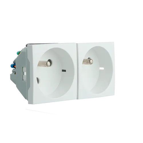 BLOCK TWO EARTH SOCKETS (FRENCH)-4 MOD WHITE