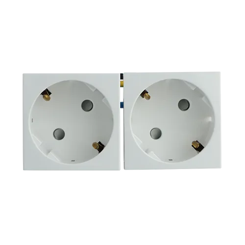 BLOCK TWO SAF EARTH SOCKET (SCHUKO)-4 MOD WH