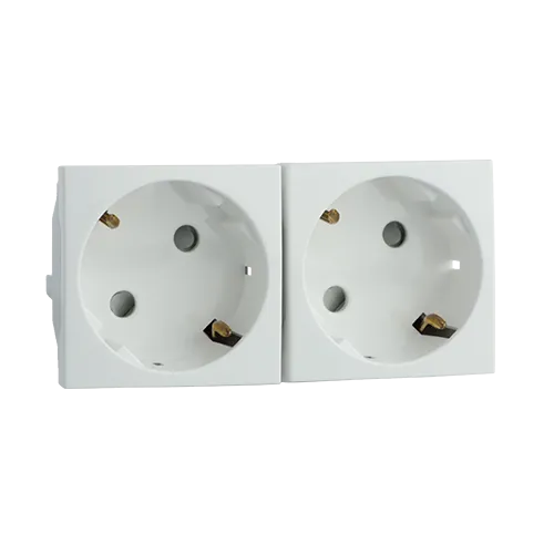 BLOCK TWO SAF EARTH SOCKET (SCHUKO)-4 MOD WH