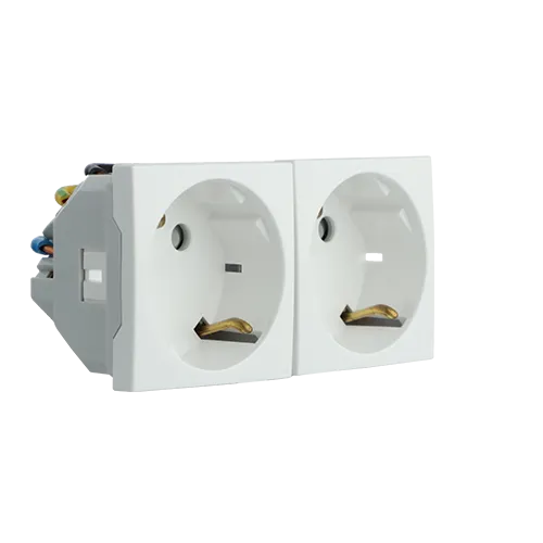 BLOCK TWO SAF EARTH SOCKET (SCHUKO)-4 MOD WH
