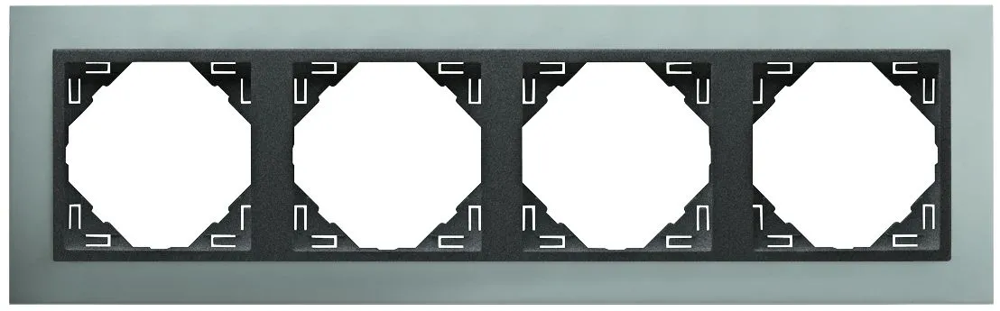 PLAQUE QUADRUPLE ALUMINIUM/GRIS