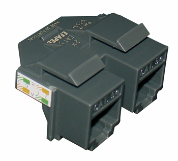 Doble Conetor Hembra RJ45 Cat. 5e UTP (1 entrada / 2 salidas)