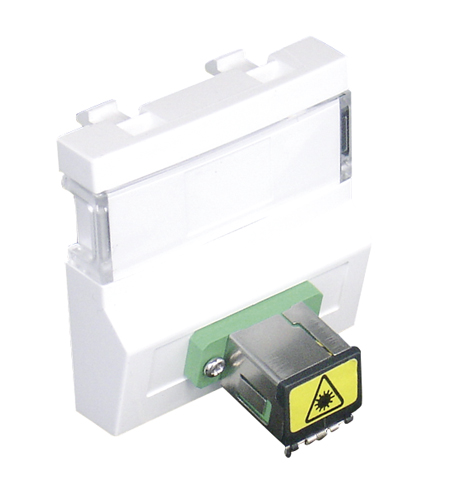 Module with Coupler for SC APC Simplex Fibre Optic Connector - 2 Modules