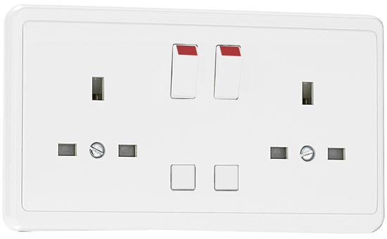 Prise Double de Courant Anglaise avec Interrupteur